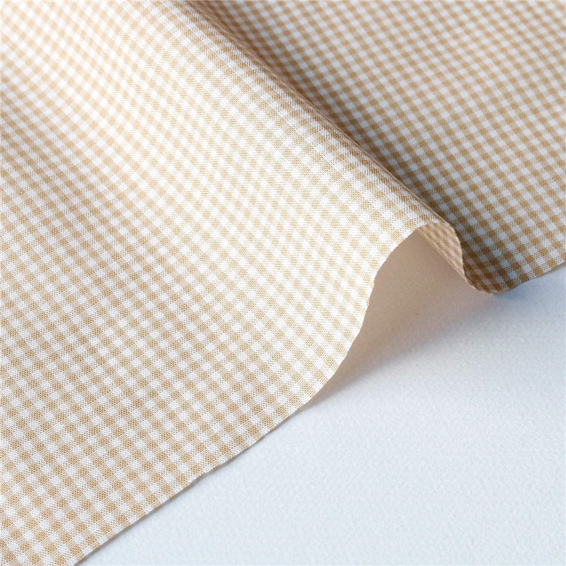 日本紐釦貿易 40sギンガムチェック 小 巾110cm×6m切売カット ベージュ B53000Z-111-6M 1枚（ご注文単位1枚）【直送品】