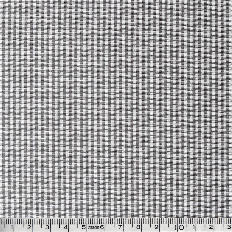 日本紐釦貿易 40sギンガムチェック 小 巾110cm×5m切売カット グレー B53000Z-114-5M 1枚（ご注文単位1枚）【直送品】