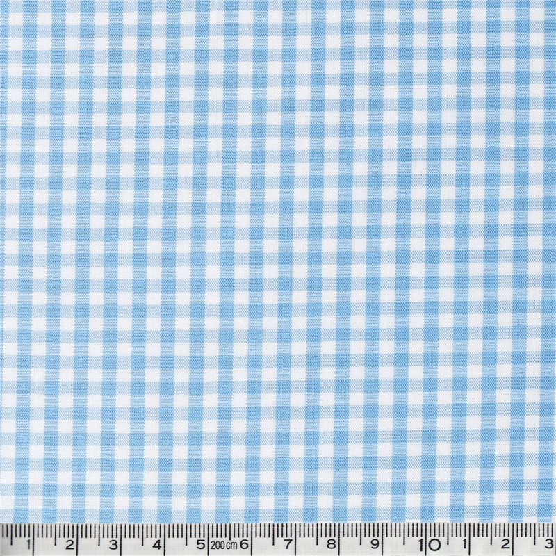 日本紐釦貿易 40sギンガムチェック 中 巾110cm×8m切売カット ライトブルー B53000Z-202-8M 1枚（ご注文単位1枚）【直送品】