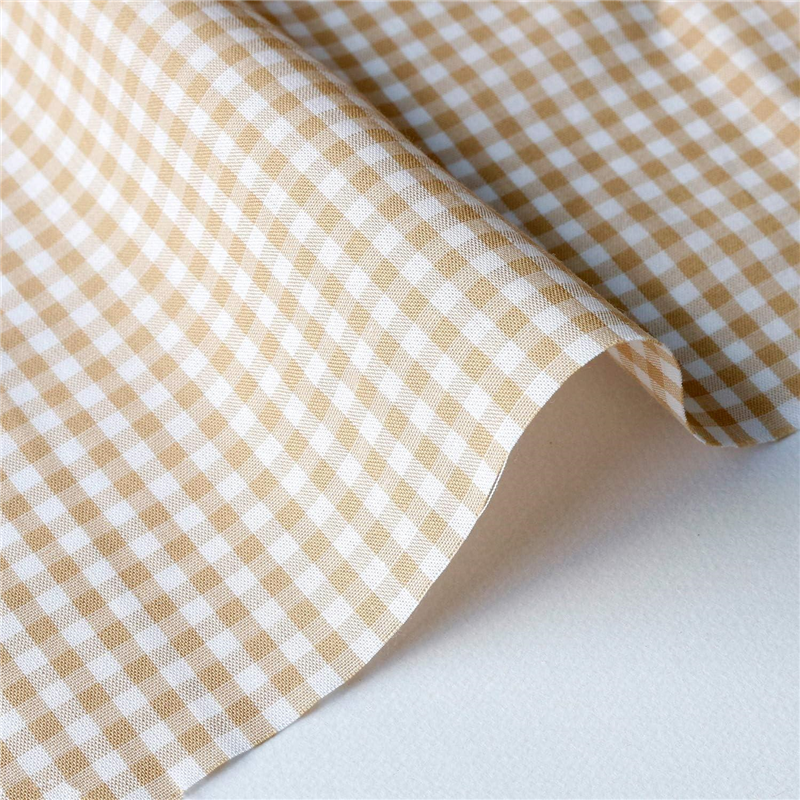 日本紐釦貿易 40sギンガムチェック 中 巾110cm×5m切売カット ベージュ B53000Z-211-5M 1枚（ご注文単位1枚）【直送品】