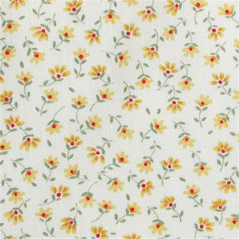 日本紐釦貿易 花柄プリント ブロード生地 巾112cm×10m切売カット イエロー系 B6100Z-3-2-10M 1枚（ご注文単位1枚）【直送品】