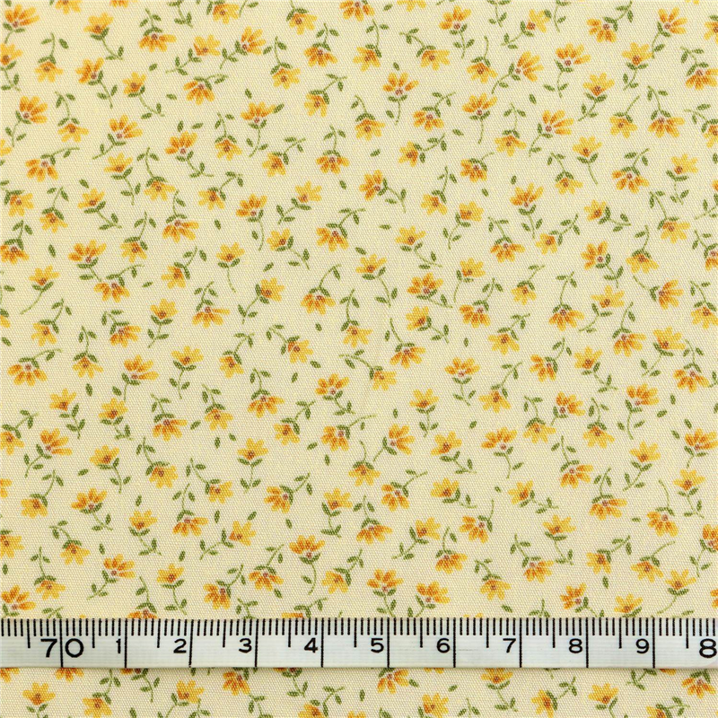 日本紐釦貿易 花柄プリント ブロード生地 巾112cm×5m切売カット イエロー系 B6100Z-3-21-5M 1枚（ご注文単位1枚）【直送品】