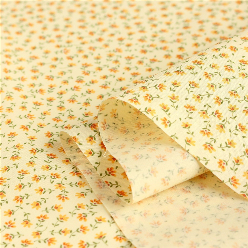 日本紐釦貿易 花柄プリント ブロード生地 巾112cm×5m切売カット イエロー系 B6100Z-3-21-5M 1枚（ご注文単位1枚）【直送品】