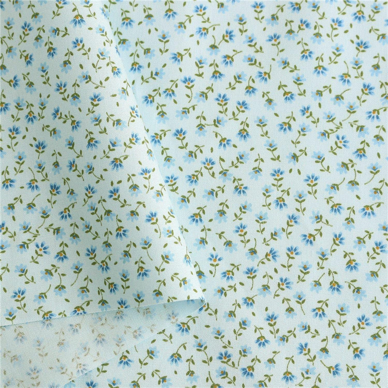 日本紐釦貿易 花柄プリント ブロード生地 巾112cm×10m切売カット ブルー系 B6100Z-3-22-10M 1枚(ご注文単位1枚)【直送品】