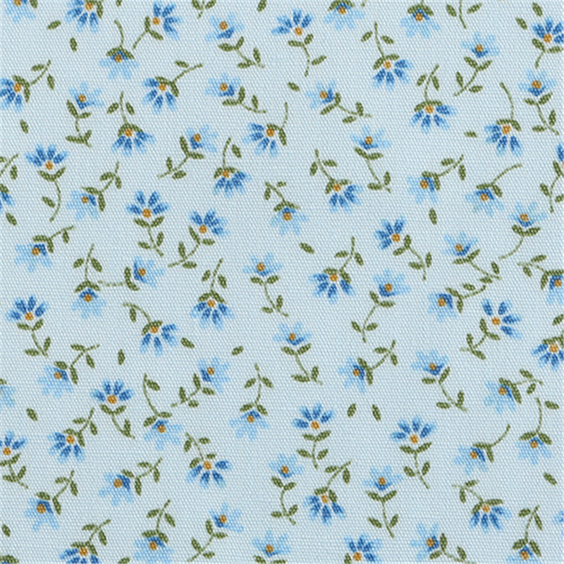 日本紐釦貿易 花柄プリント ブロード生地 巾112cm×3m切売カット ブルー系 B6100Z-3-22-3M 1枚（ご注文単位1枚）【直送品】