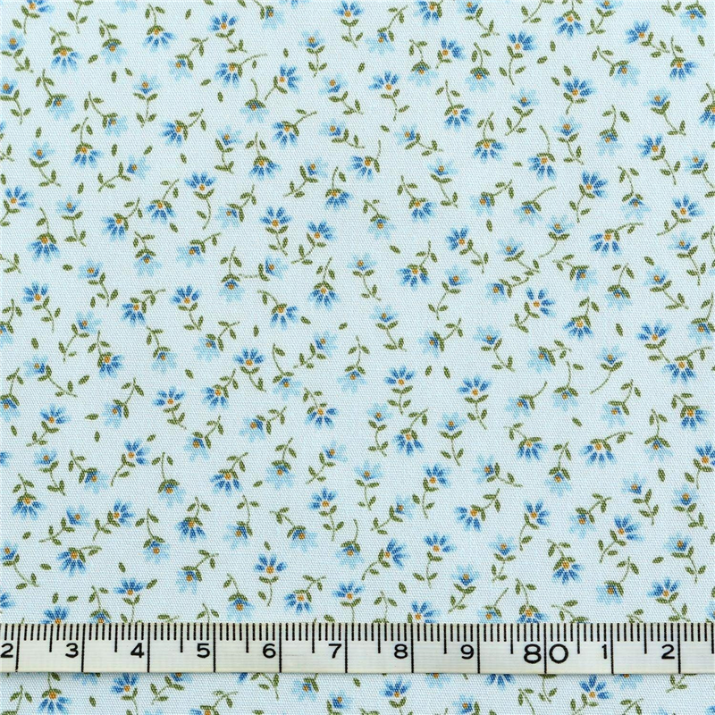 日本紐釦貿易 花柄プリント ブロード生地 巾112cm×7m切売カット ブルー系 B6100Z-3-22-7M 1枚（ご注文単位1枚）【直送品】