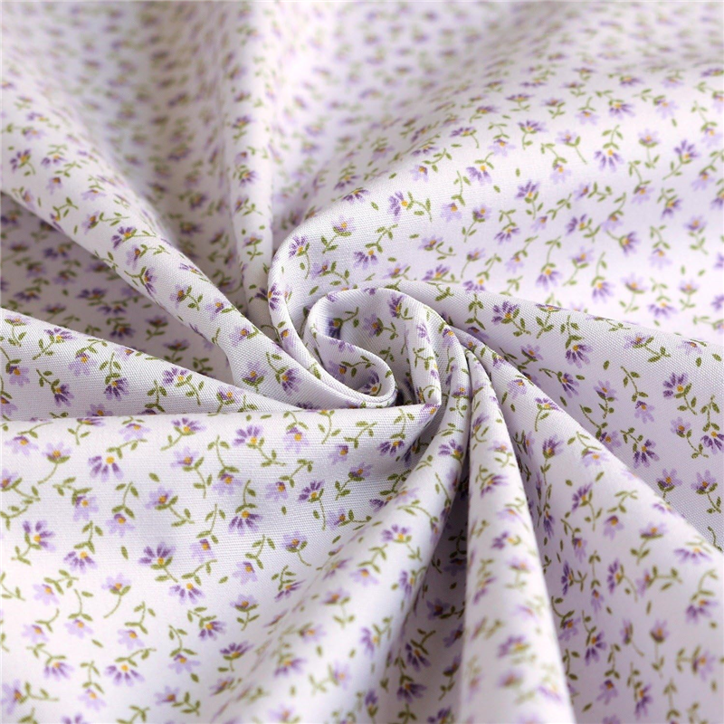 日本紐釦貿易 花柄プリント ブロード生地 巾112cm×7m切売カット パープル系 B6100Z-3-23-7M 1枚（ご注文単位1枚）【直送品】