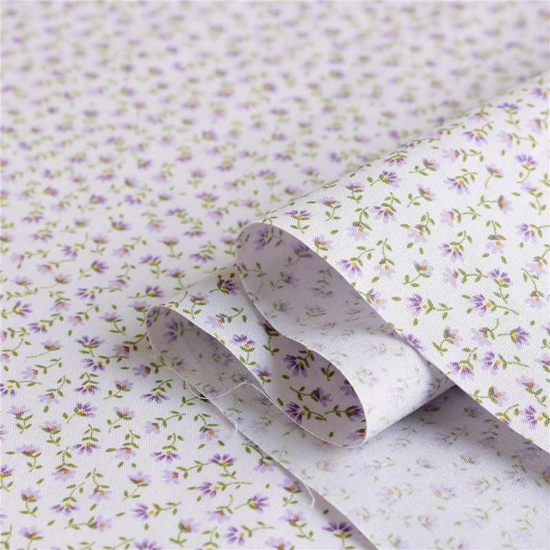 日本紐釦貿易 花柄プリント ブロード生地 巾112cm×7m切売カット パープル系 B6100Z-3-23-7M 1枚（ご注文単位1枚）【直送品】