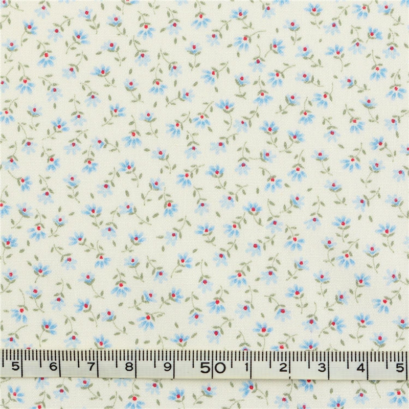 日本紐釦貿易 花柄プリント ブロード生地 巾112cm×3m切売カット ブルー系 B6100Z-3-3-3M 1枚（ご注文単位1枚）【直送品】