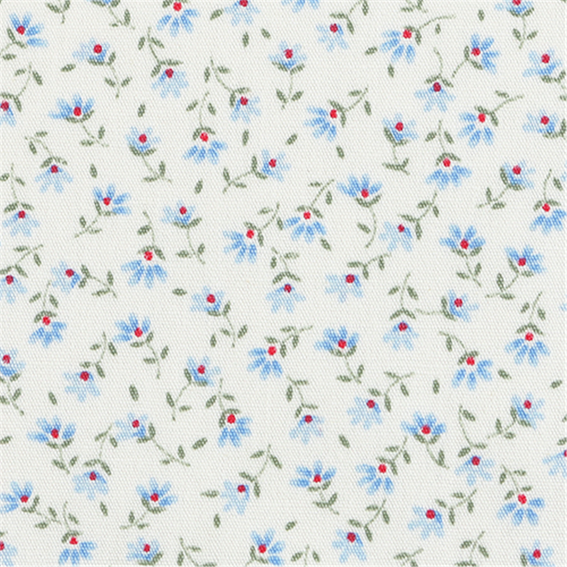 日本紐釦貿易 花柄プリント ブロード生地 巾112cm×4m切売カット ブルー系 B6100Z-3-3-4M 1枚（ご注文単位1枚）【直送品】