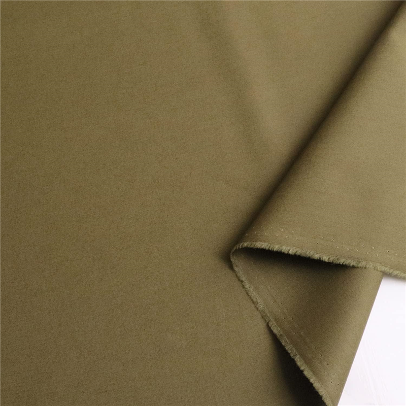 日本紐釦貿易 ブロード生地 無地 巾約112cm 5mカット カーキ B64500-34-5M 1枚（ご注文単位1枚）【直送品】