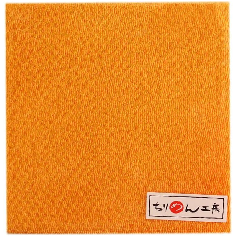 日本紐釦貿易 ちりめんカット 無地 約23×33cm 黄赤 CMN32 1枚（ご注文単位1枚）【直送品】