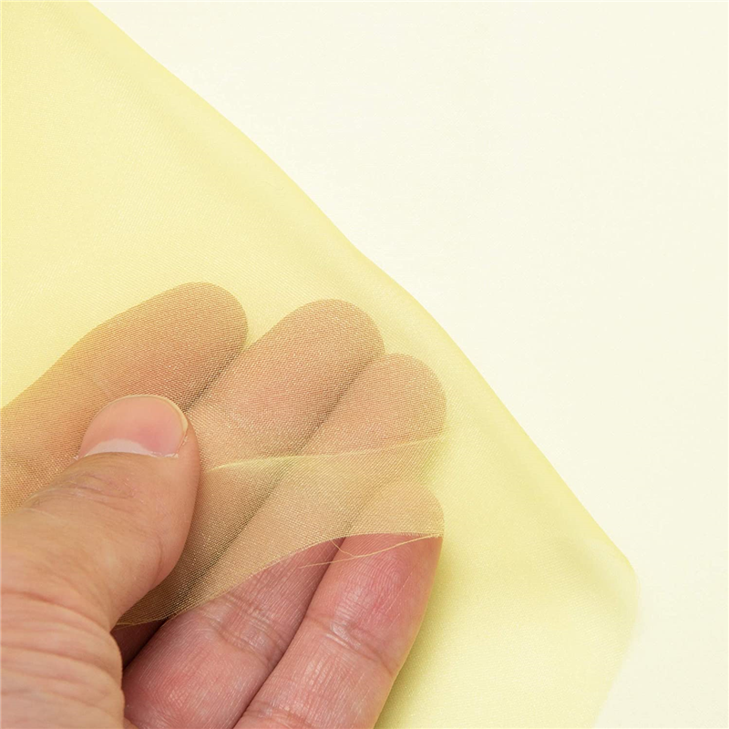 コスモテキスタイル 生地 オーガンジー 無地 ポリエステル100% 約112cm幅×1mカット col.23 イエロー DDD391 1枚（ご注文単位1枚）【直送品】