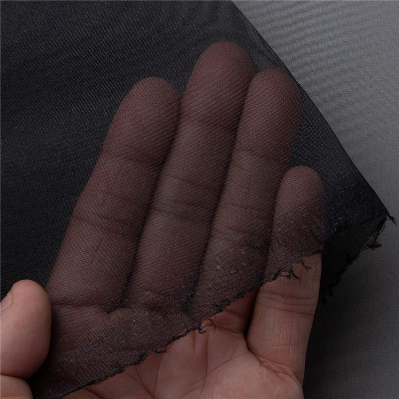 コスモテキスタイル ポリエステルオーガンジー生地 巾112cm×10m切売カット 黒 DD391-300-10M 1枚（ご注文単位1枚）【直送品】