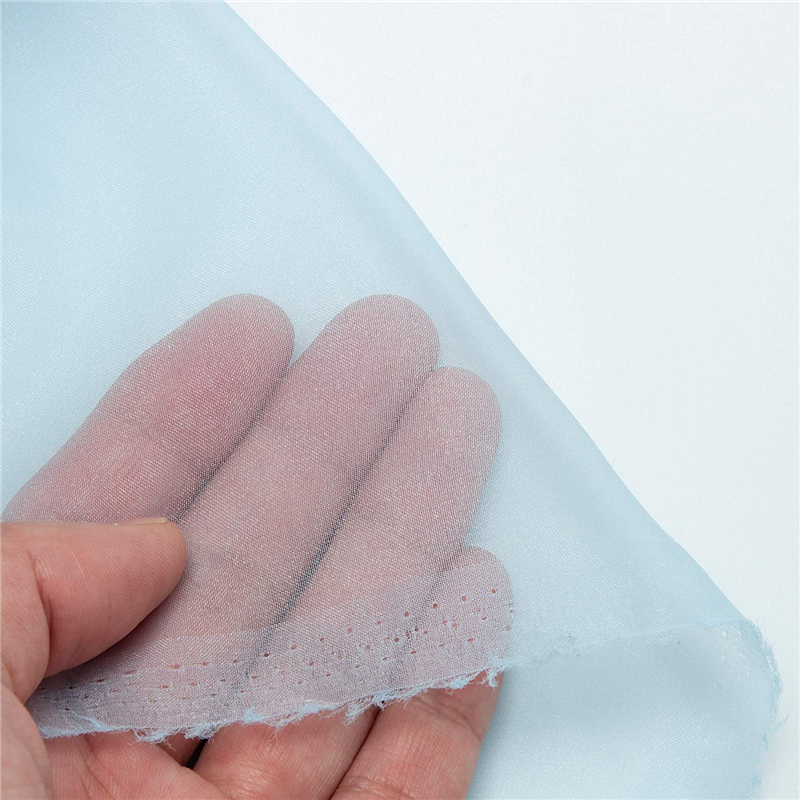 コスモテキスタイル ポリエステルオーガンジー生地 巾112cm×5m切売カット 薄水色 DD391-61-5M 1枚（ご注文単位1枚）【直送品】