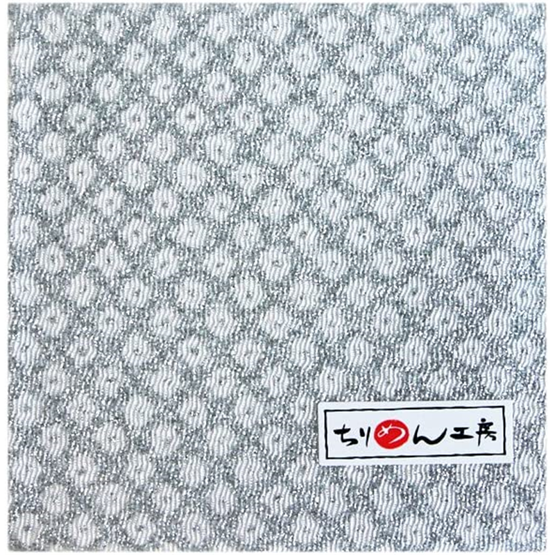 日本紐釦貿易 ちりめんカット 金彩 約23×33cm 鹿子柄 銀 G020-OS 1枚（ご注文単位1枚）【直送品】