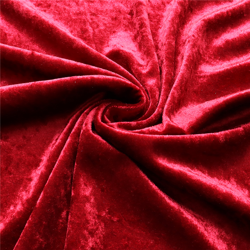 コスモテキスタイル 生地 クラッシュ ベロア 無地 ポリエステル100% 約112cm幅×5mカット col.247 ワインレッド GD3300 1枚（ご注文単位1枚）【直送品】