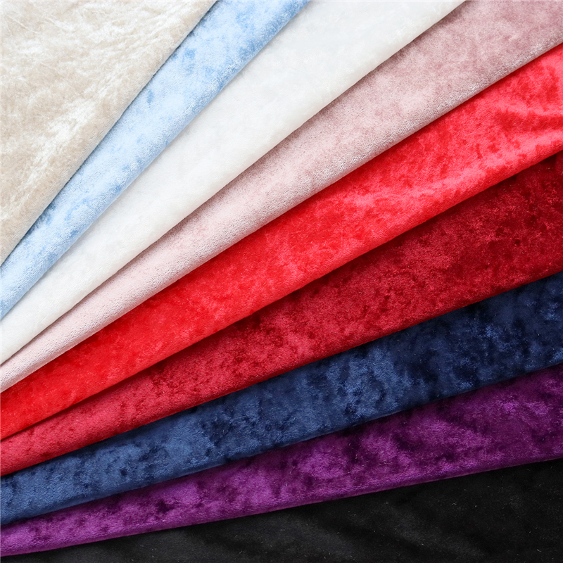 コスモテキスタイル 生地 クラッシュ ベロア 無地 ポリエステル100% 約112cm幅×1mカット col.276 パープル GD3300 1枚（ご注文単位1枚）【直送品】