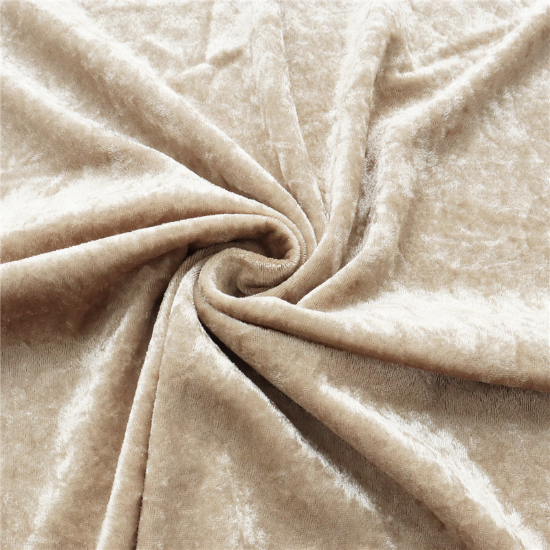 コスモテキスタイル 生地 クラッシュ ベロア 無地 ポリエステル100% 約112cm幅×1mカット col.4 ベージュ GD3300 1枚（ご注文単位1枚）【直送品】