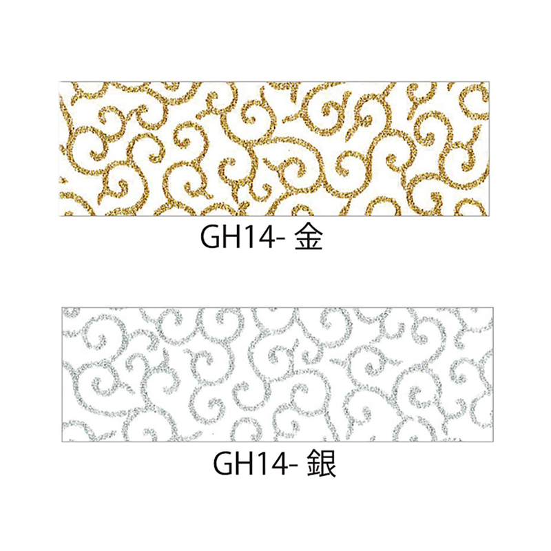 日本紐釦貿易 ちりめん 金彩 唐草 銀 巾約70cm×10ｍ切売カット GH14-0S-10M 1枚（ご注文単位1枚）【直送品】