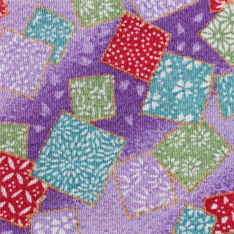 日本紐釦貿易 ちりめん 金彩 紙吹雪 紫 巾約70cm×6ｍ切売カット GH29-03-6M 1枚（ご注文単位1枚）【直送品】
