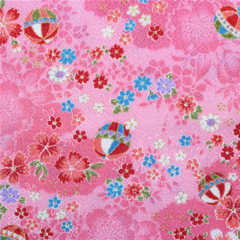 日本紐釦貿易 ちりめん 金彩 桜柄 ピンク 巾約70cm×9ｍ切売カット GH41-03-9M 1枚（ご注文単位1枚）【直送品】