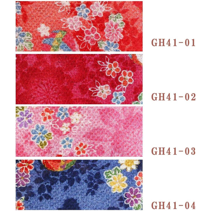 日本紐釦貿易 ちりめん 金彩 桜柄 青 巾約70cm×10ｍ切売カット GH41-04-10M 1枚（ご注文単位1枚）【直送品】