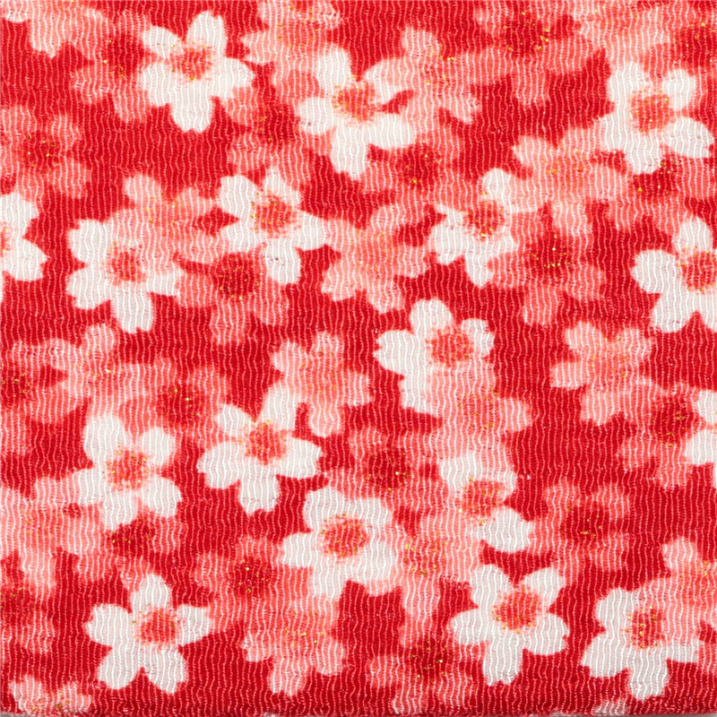 日本紐釦貿易 ちりめんカット 金彩 約23×33cm 桜柄 赤 GH47-01 1枚（ご注文単位1枚）【直送品】