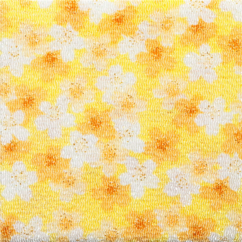 日本紐釦貿易 ちりめん 金彩 桜柄 黄 巾約70cm×3ｍ切売カット GH47-04-3M 1枚（ご注文単位1枚）【直送品】