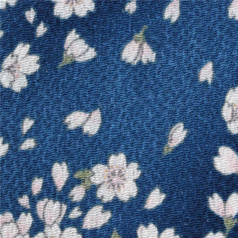 日本紐釦貿易 ちりめん 金彩 桜柄 青 巾約70cm×10ｍ切売カット GH56-03-10M 1枚（ご注文単位1枚）【直送品】