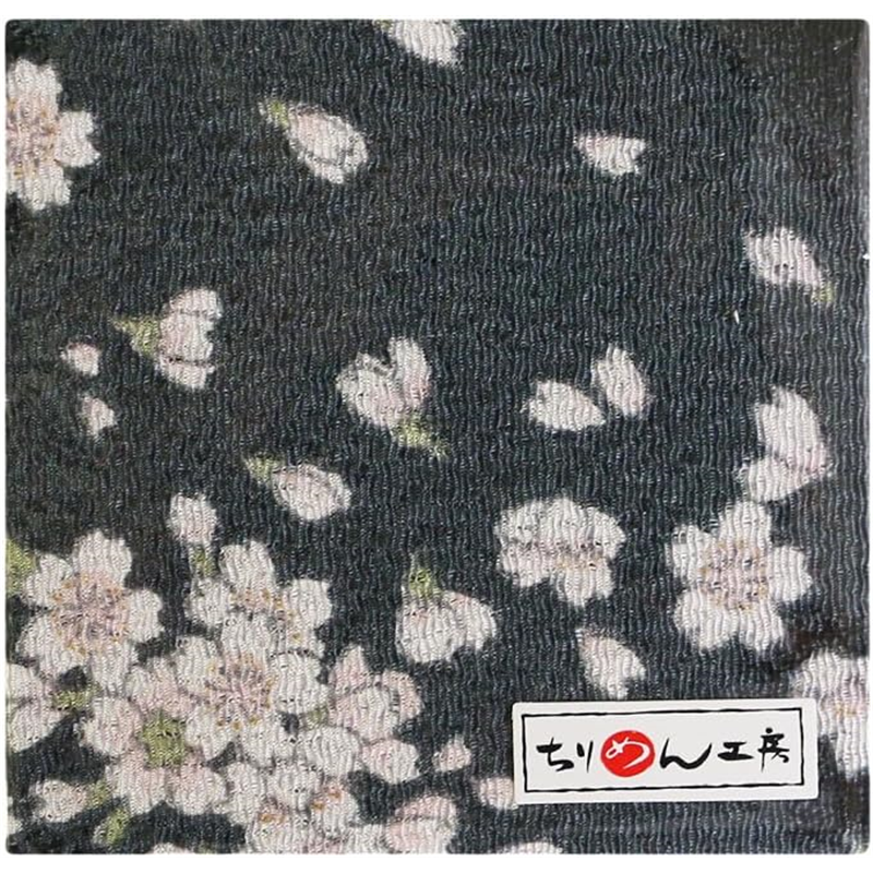 日本紐釦貿易 ちりめんカット 金彩 約23×33cm 桜柄 黒 GH56-06 1枚（ご注文単位1枚）【直送品】