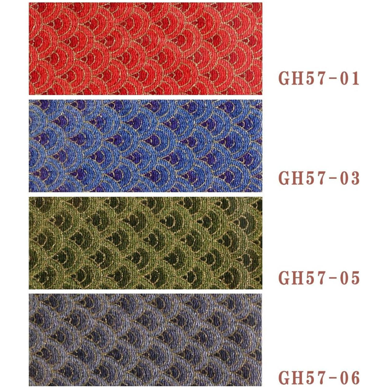 日本紐釦貿易 ちりめん 金彩 青海波 赤 巾約70cm×4ｍ切売カット GH57-01-4M 1枚（ご注文単位1枚）【直送品】