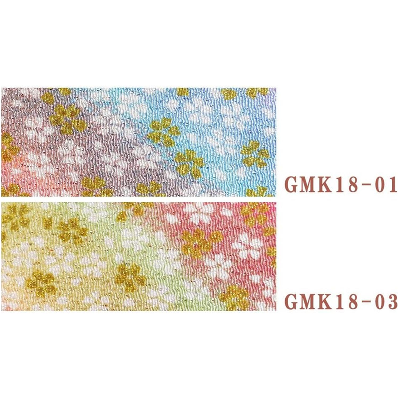 日本紐釦貿易 ちりめん 金彩 桜柄 ピンク 巾約70cm×2ｍ切売カット GMK18-01-2M 1枚（ご注文単位1枚）【直送品】