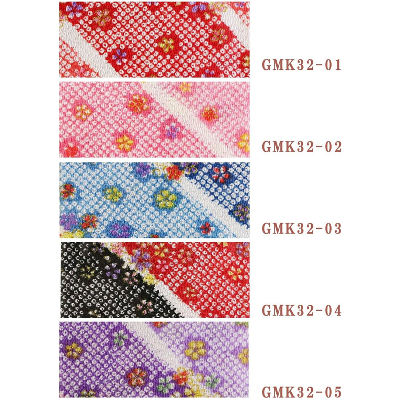 日本紐釦貿易 ちりめんカット 金彩 約23×33cm 花柄 青 GMK32-03 1枚（ご注文単位1枚）【直送品】