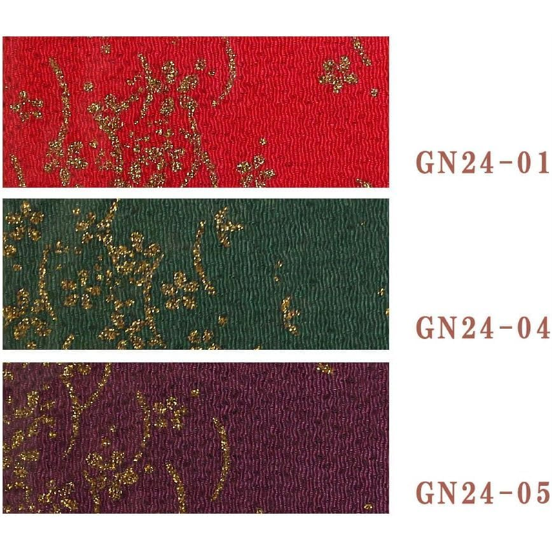 日本紐釦貿易 ちりめん 金彩 桜柄 紫 巾約70cm×10ｍ切売カット GN24-05-10M 1枚（ご注文単位1枚）【直送品】