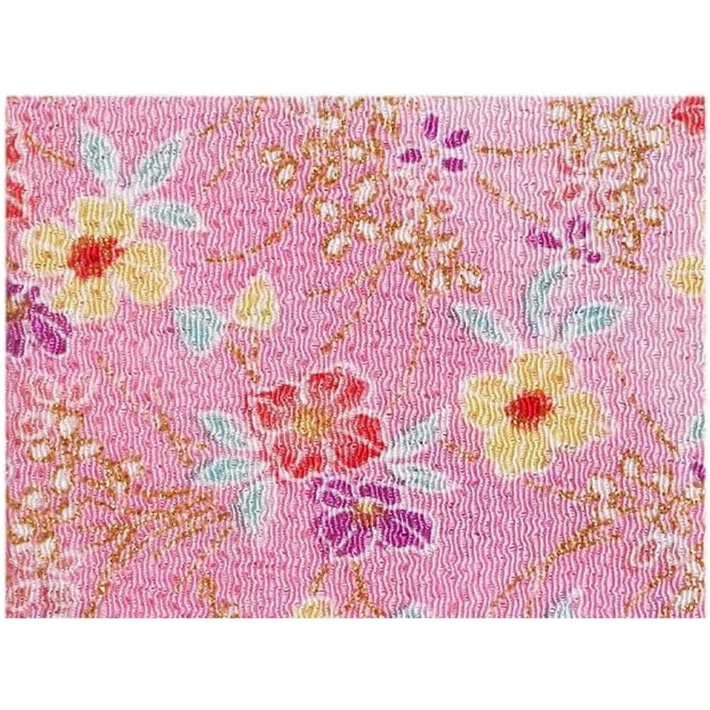 日本紐釦貿易 ちりめん 金彩 桜柄 青 巾約70cm×1ｍ切売カット GN45-01-1M 1枚（ご注文単位1枚）【直送品】
