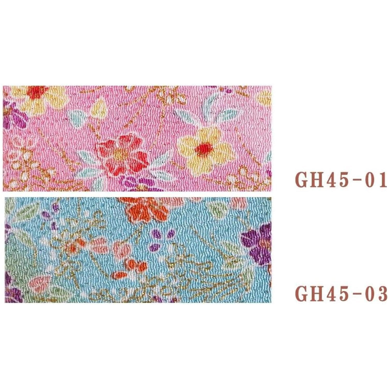 日本紐釦貿易 ちりめん 金彩 桜柄 紫 巾約70cm×8ｍ切売カット GN45-03-8M 1枚（ご注文単位1枚）【直送品】