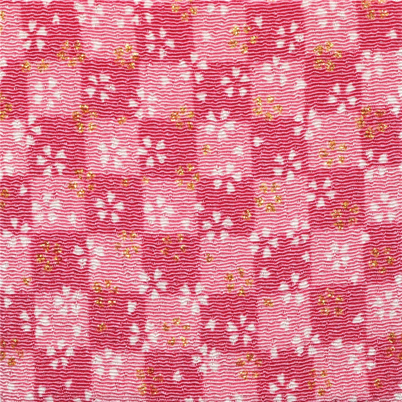 日本紐釦貿易 ちりめん 金彩 市松と桜 ピンク 巾約70cm×6ｍ切売カット GN97-02-6M 1枚（ご注文単位1枚）【直送品】