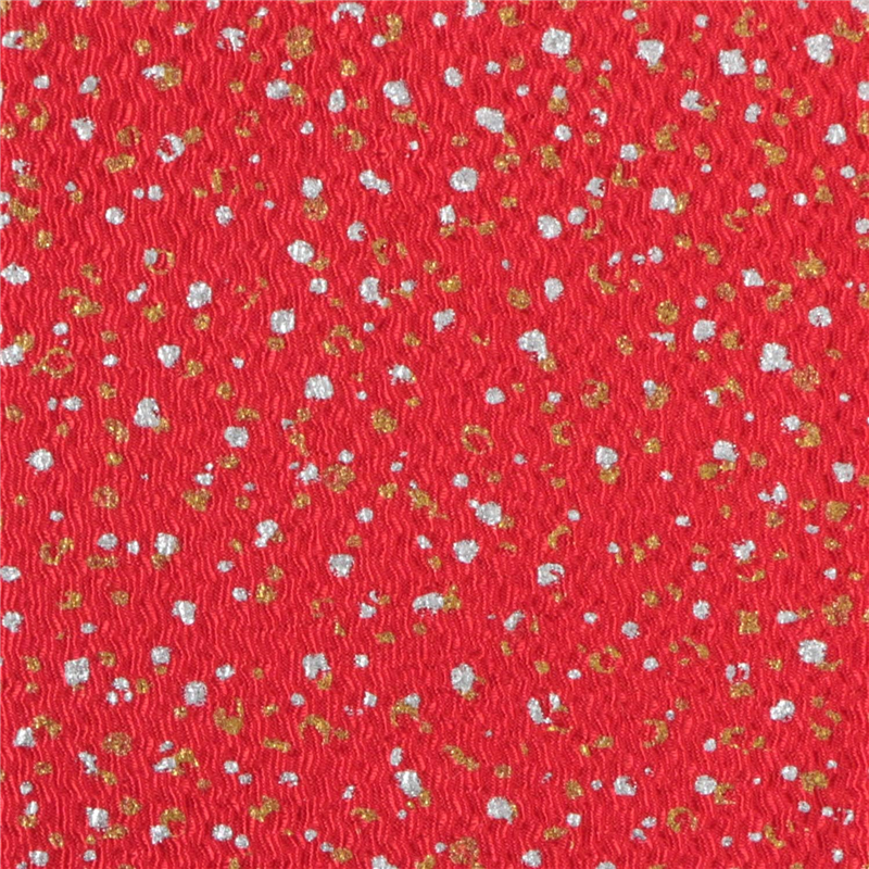 日本紐釦貿易 ちりめんカット 金彩 約23×33cm 赤 GSF-01 1枚（ご注文単位1枚）【直送品】