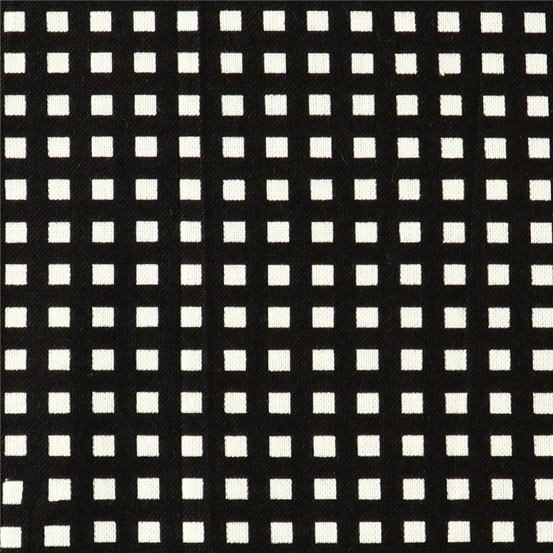 日本紐釦貿易 カラフルチェック柄 プリント生地 北欧風 布 Happy Sweet collection ブラック 巾約110cm×5m切売カット HS1287-10-5M 1枚（ご注文単位1枚）【直送品】