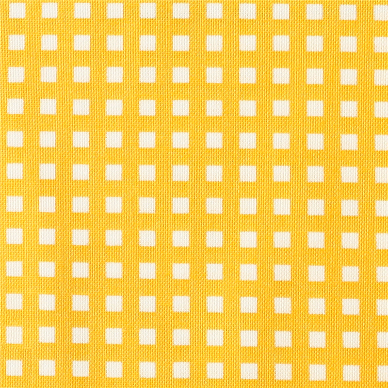日本紐釦貿易 カラフルチェック柄 プリント生地 北欧風 布 Happy Sweet collection イエロー 巾約110cm×5m切売カット HS1287-1-5M 1枚（ご注文単位1枚）【直送品】
