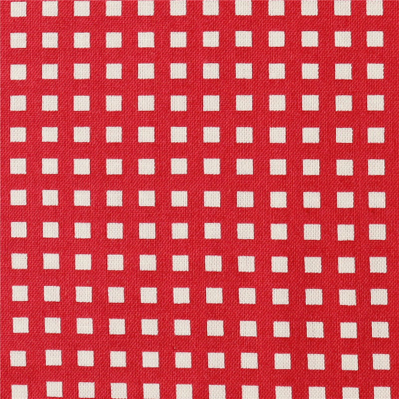 日本紐釦貿易 カラフルチェック柄 プリント生地 北欧風 布 Happy Sweet collection レッド 巾約110cm×2m切売カット HS1287-8-2M 1枚（ご注文単位1枚）【直送品】