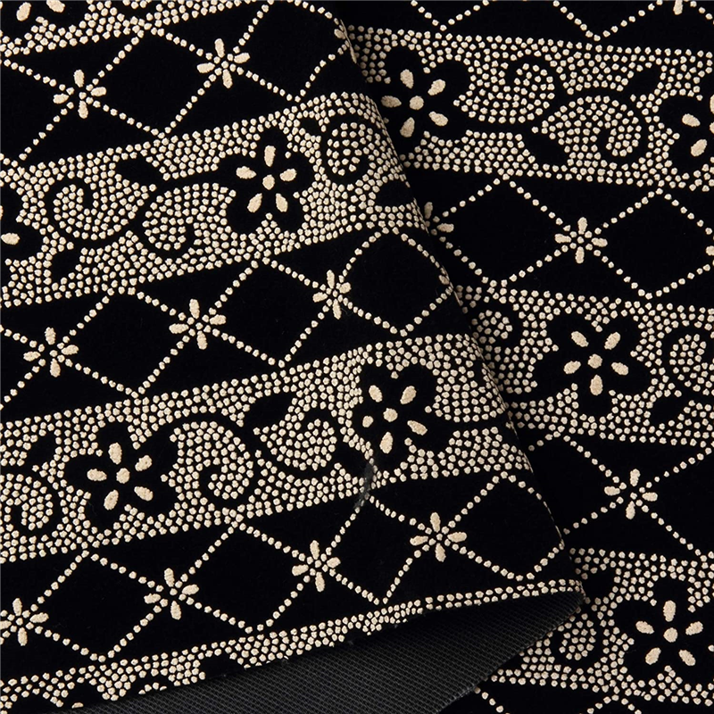 日本紐釦貿易 印伝調合皮スエードレザー生地 巾92cm×10m切売カット ボーダー柄 白 KP4080-11A-10M 1枚（ご注文単位1枚）【直送品】