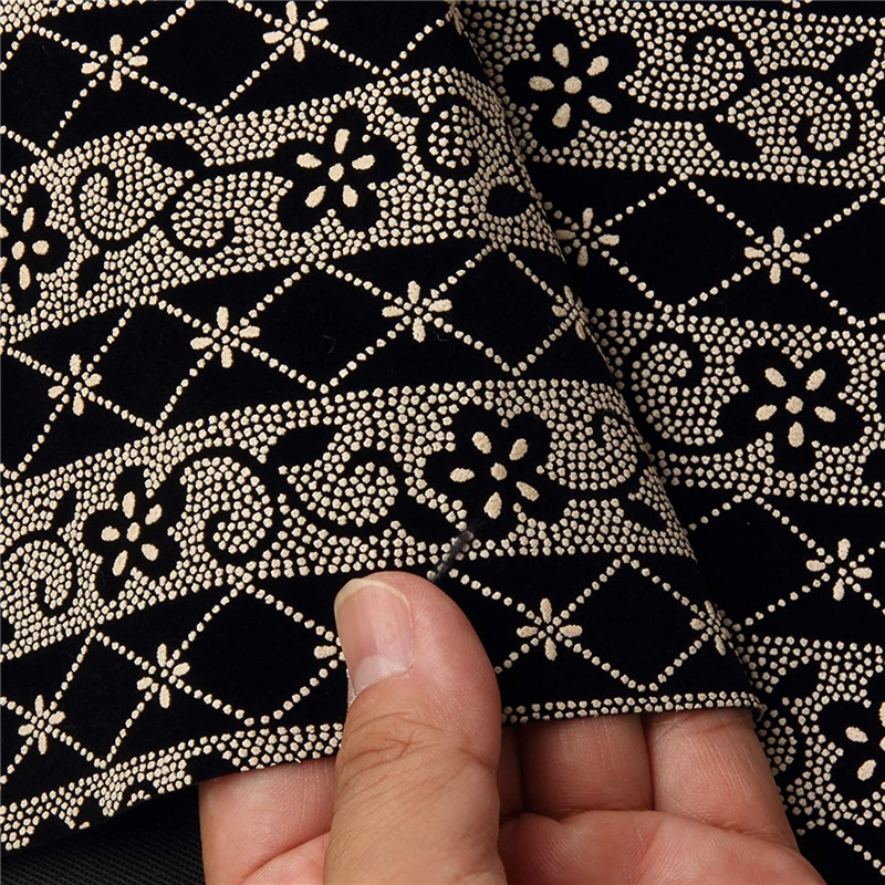 日本紐釦貿易 印伝調合皮スエードレザー生地 巾92cm×10m切売カット ボーダー柄 白 KP4080-11A-10M 1枚（ご注文単位1枚）【直送品】