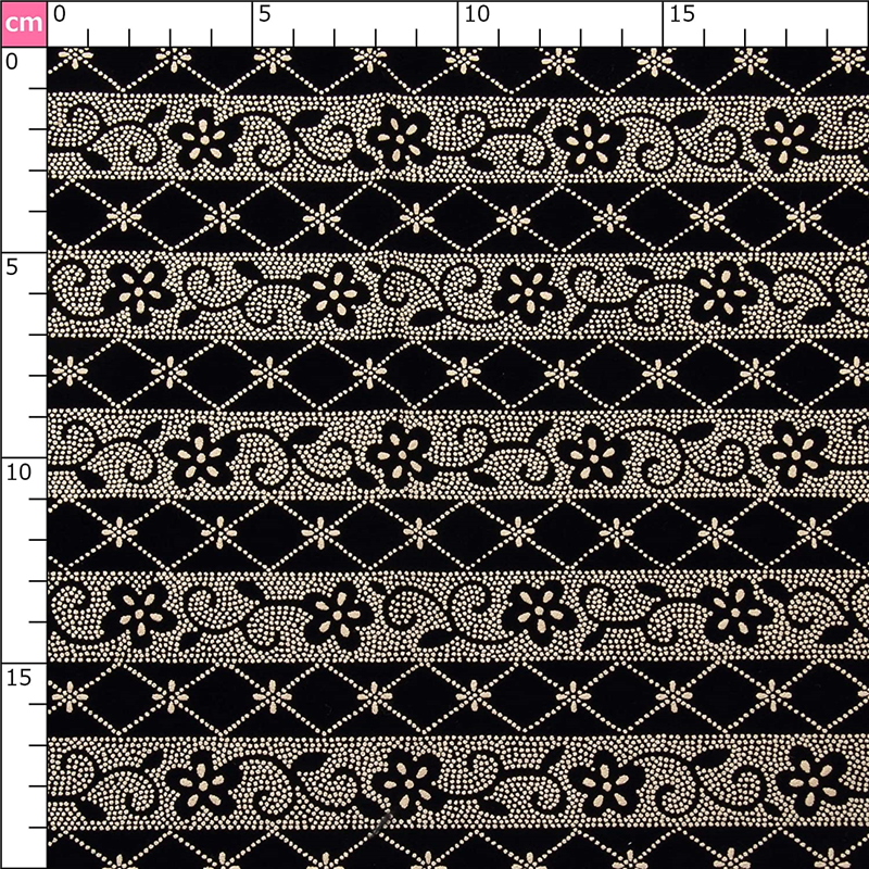 日本紐釦貿易 印伝調合皮スエードレザー生地 巾92cm×3m切売カット ボーダー柄 白 KP4080-11A-3M 1枚（ご注文単位1枚）【直送品】