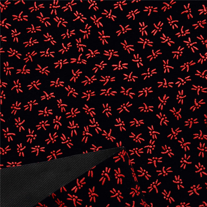 日本紐釦貿易 印伝調合皮スエードレザー生地 巾92cm×6m切売カット トンボ柄 赤 KP4080-12D-6M 1枚（ご注文単位1枚）【直送品】