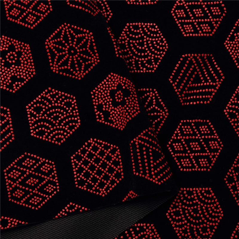 日本紐釦貿易 印伝調合皮スエードレザー生地 巾92cm×10m切売カット 甲羅柄 赤 KP4080-13D-10M 1枚（ご注文単位1枚）【直送品】