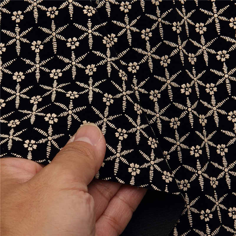 日本紐釦貿易 印伝調合皮スエードレザー生地 巾92cm×1m切売カット 麻柄 白 KP4080-16A-1M 1枚（ご注文単位1枚）【直送品】