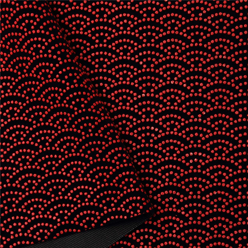 日本紐釦貿易 印伝調合皮スエードレザー生地 巾92cm×2m切売カット 青海波柄 赤 KP4080-2D-2M 1枚（ご注文単位1枚）【直送品】