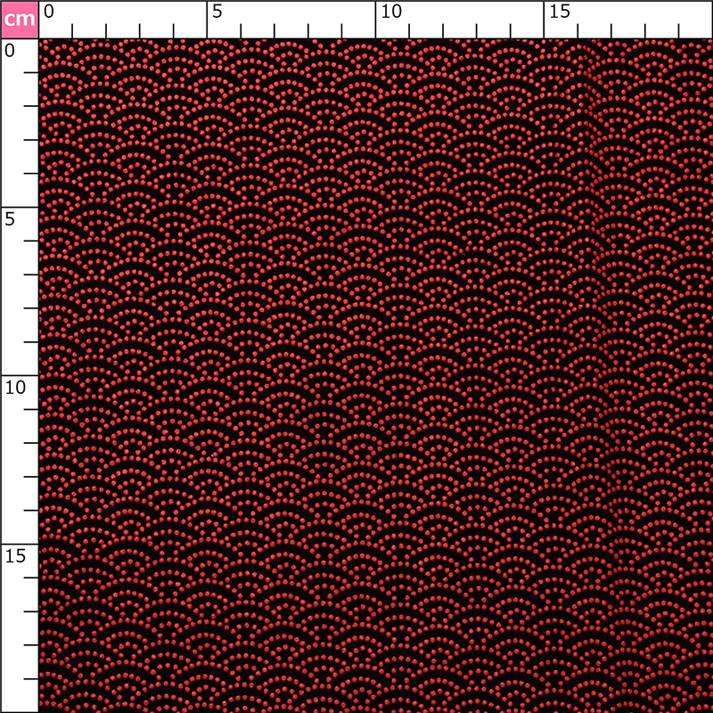 日本紐釦貿易 印伝調合皮スエードレザー生地 巾92cm×7m切売カット 青海波柄 赤 KP4080-2D-7M 1枚（ご注文単位1枚）【直送品】